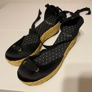 Kate Spade New York ribbon lace up wedges.